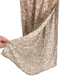 Pink Lily Mocha Floral Wide Leg with High Slits Pants- Size S (Inseam 29”)