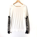 No Brand White Animal Print Long Sleeve Top- Size ~ M