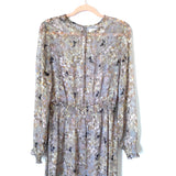 Bishop + Young Lavender Floral Metallic Smocked Waist Maxi with Slip- Size 1X