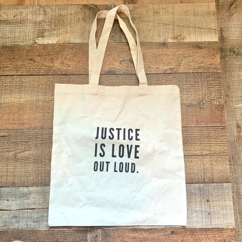 No Brand Justice Is Love Out Loud Handbag