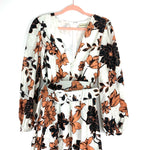 Nicholas White Floral Belted V-Neck Long Sleeve Dress- Size 12 (sold out online)
