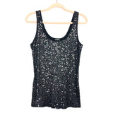 Express Black Metallic Sequin Front Sleeveless Top- Size L