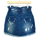 Hayden Denim Distressed Paperbag Waist Mini Skirt NWT- Size S