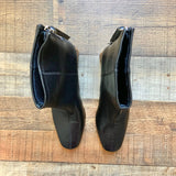 Let's See Style Black Booties with Animal Print Block Heel- Size ~7 (see notes, BRAND NEW CONDITION)