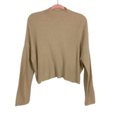 Becaal Beige Cool Cues Mock Neck Sweater- Size S