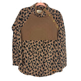 Marley Lilly Brown Animal Print Snap Sweatshirt- Size S