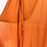 Gibson Look Orange Swiss Dot Wrap Dress NWT- Size XXS