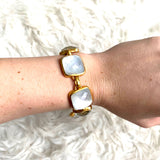 Julie Vos Catalina Bracelet with Iridescent Clear Crystal and 24k plated Gold