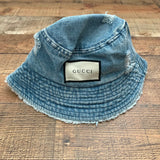 Glitzy Bella Denim Distressed Sun Hat