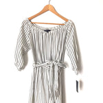 Rachel Rachel Roy Off the Shoulder Striped Metallic Belted Cropped Jumpsuit NWT- Size 2