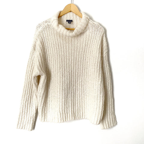 Scoop Cream Mock Neck Sweater- Size S