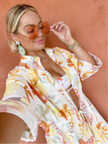 L*Space Floral Button Up Adjustable Waist Tunic- Size XS/S (sold out online)