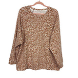 Lou & Grey Leopard Print Oversized Terry Sweatshirt- Size L