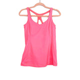 No Brand (Lululemon) Pink Built In Bra Mesh Cross Workout Top- Size 8