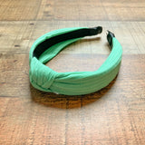 No Brand Green Ribbed Top Knot Headband