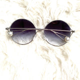 No Brand Silver Sunglasses with Pearl Detail