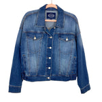 Scoop Jean Jacket with Back Elastic Waist- Size S