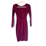 Lulus Wine Exposed Back Bodycon Dress- Size S