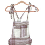 Aerie Plaid Shoulder Tie Strap Cropped Jumpsuit- Size XXS