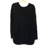 Caslon Black Sweater with Button Up Back Detail- Size L