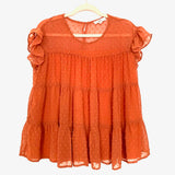 Entro Rust Swiss Dot Lined Blouse- Size S