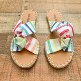 Olivia Miller Striped Canvas Twist Espadrille Sandals- Size 7 (BRAND NEW)