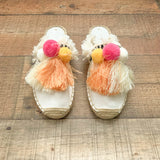 No Brand Canvas Tassel Pom Pom Espadrille Flat- Size 7 (Like New Condition!)