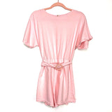 No Brand Light Pink Belted Romper- Size M