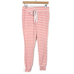 Amaryllis Pink and White Striped Lounge Joggers- Size S (Inseam 26.5”)