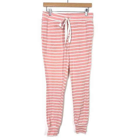 Amaryllis Pink and White Striped Lounge Joggers- Size S (Inseam 26.5”)