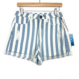 Mumu Blue White/Denim Stripped Shorts NWT- Size 27