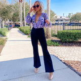 Superdown Lavender Floral Aliza Bodysuit- Size XS