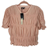 Buffalo David Bitton Peach Whip Ruched Top NWT- Size L