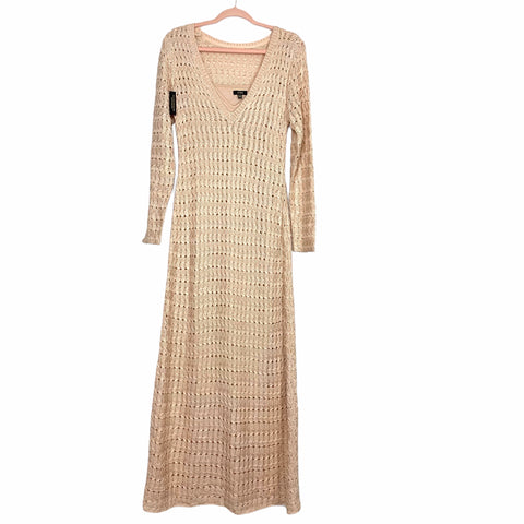 AFRM Light Peach Open Knit Sweater Maxi Dress NWT- Size XL