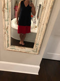 LOFT Navy & Red Tank Dress with Criss Cross Back- Size XLT