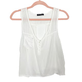 Brandy Melville White Sheer with Back Cut Out Tank- Size One Size (fits like XS/S, see notes)