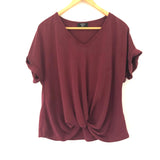 Vici V-Neck Front Knot Top- Size S