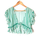 Lovers + Friends Green and White Striped Two Piece Short Set- Size S (SOLD AS SET)