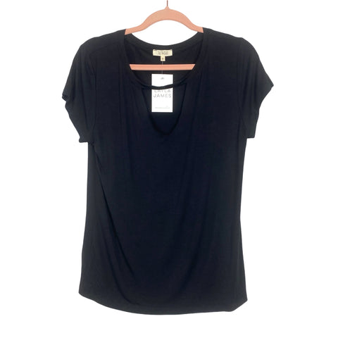 La Miel Black V-Neck Cutout Top NWT- Size S