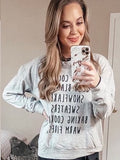 Grace & Lace Grey Heathered Holiday Sweatshirt- Size S