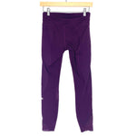 Lululemon Plum Front Zippers and Mesh Detail Crop Leggings- Size 4 (Inseam 23.5")