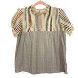 Altar'd State Linen/Blue/Red/Purple/Yellow Striped Top - Size S
