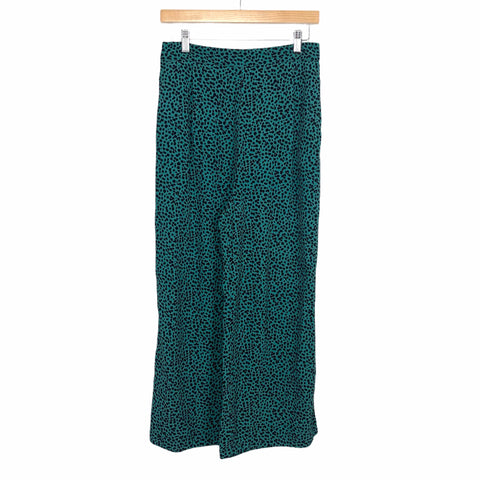 MinkPink Green/Black Eyes Wide Culotte Pants NWT- Size M