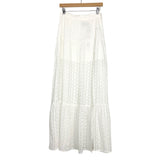 Hello Molly White Eyelet Deep Front Slit Skirt NWT- Size 6 (we have matching top)