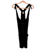 Smash + Tess Black Button Front with Tie Straps Overalls Romper- Size XS