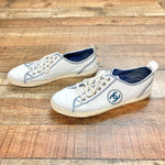 Pre-Owned Chanel White Leather Logo Trainer Sneakers- Size 39 (US 8)