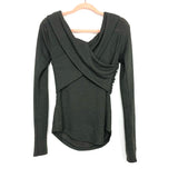 Free People Charcoal Off The Should Cross Front Top- Size L