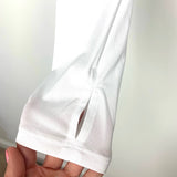 Fabletics White Pia Front Twist Long Sleeve Crop Top With Thumb Holes- Size L