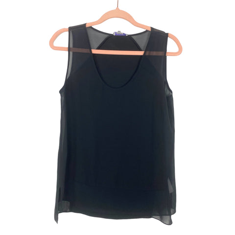 1. State Black Lined Front/Sheer Sides and Back Tank Top- Size XS
