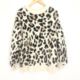 Entro Leopard Print Bubble Sleeve Sweater- Size S